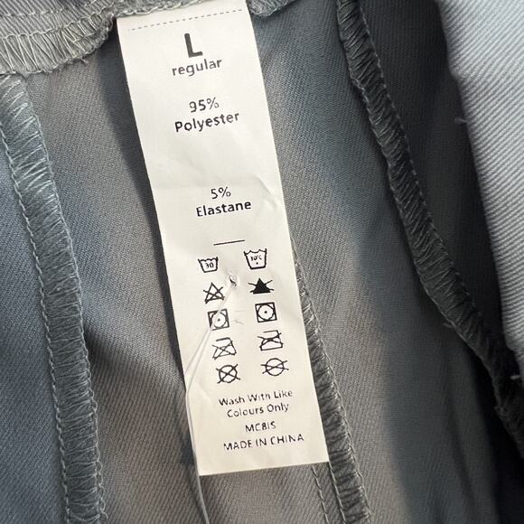 Halara Pants Womens Large Reg Grey High Rise Straight Leg Career Preppy NWT - Picture 8 of 11